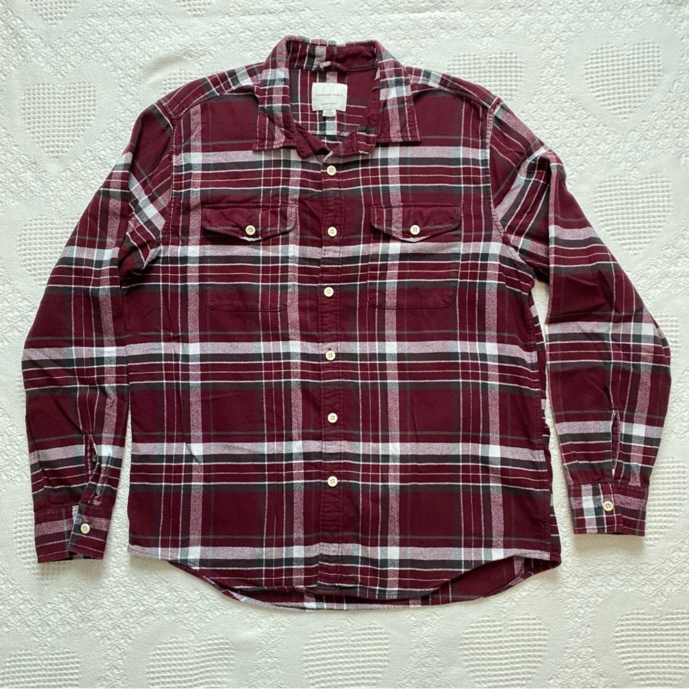 Men’s American Eagle Red Flannel Shirt Size Large